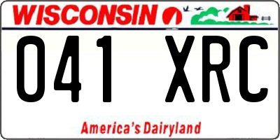 WI license plate 041XRC
