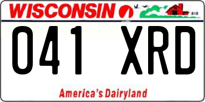 WI license plate 041XRD