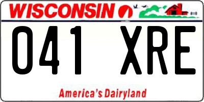 WI license plate 041XRE