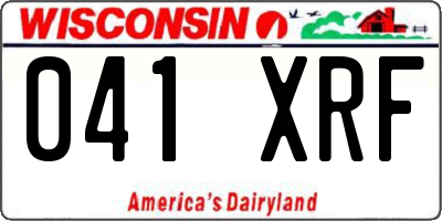 WI license plate 041XRF