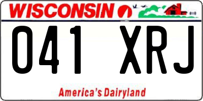 WI license plate 041XRJ