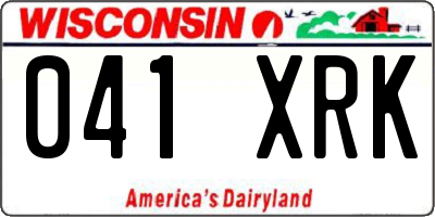 WI license plate 041XRK