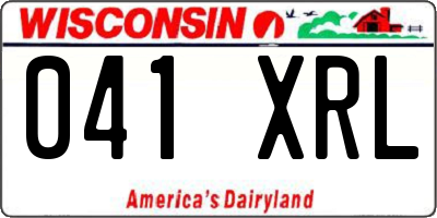 WI license plate 041XRL