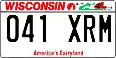 WI license plate 041XRM