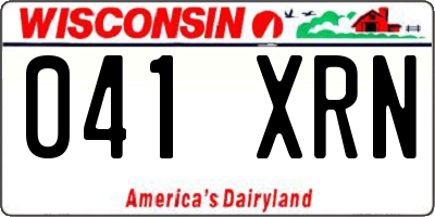 WI license plate 041XRN