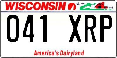 WI license plate 041XRP