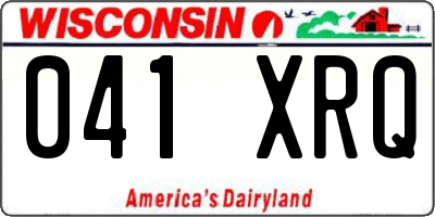 WI license plate 041XRQ