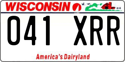 WI license plate 041XRR