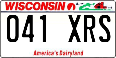 WI license plate 041XRS
