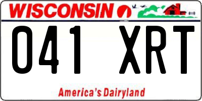 WI license plate 041XRT