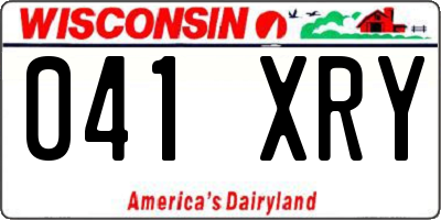 WI license plate 041XRY