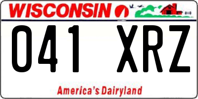 WI license plate 041XRZ