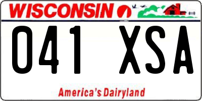 WI license plate 041XSA