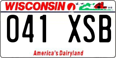 WI license plate 041XSB