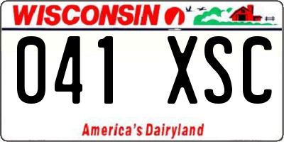 WI license plate 041XSC