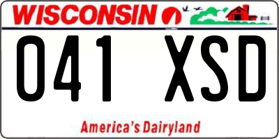 WI license plate 041XSD