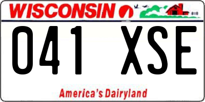 WI license plate 041XSE