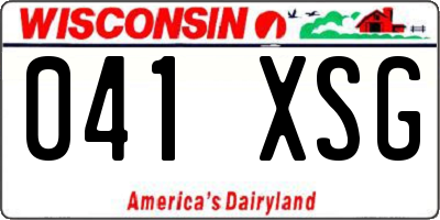 WI license plate 041XSG