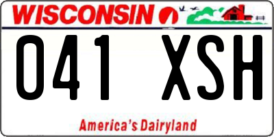 WI license plate 041XSH