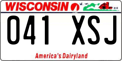 WI license plate 041XSJ