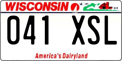 WI license plate 041XSL