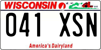 WI license plate 041XSN