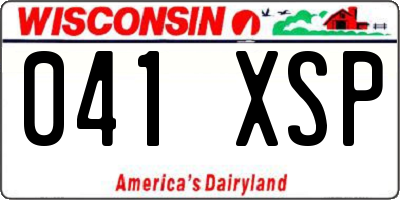 WI license plate 041XSP