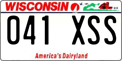 WI license plate 041XSS