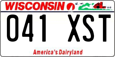 WI license plate 041XST