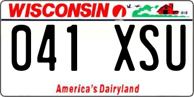 WI license plate 041XSU