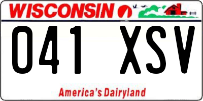 WI license plate 041XSV