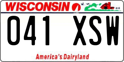 WI license plate 041XSW