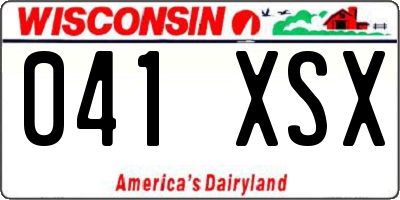 WI license plate 041XSX