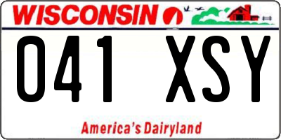 WI license plate 041XSY