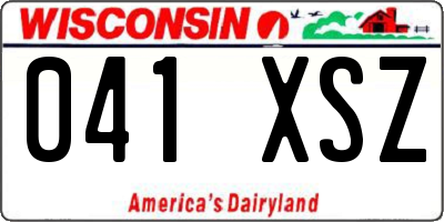 WI license plate 041XSZ