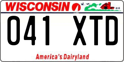 WI license plate 041XTD