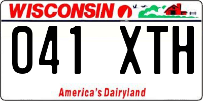 WI license plate 041XTH