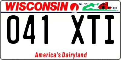 WI license plate 041XTI
