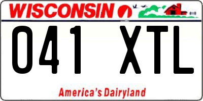WI license plate 041XTL