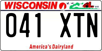 WI license plate 041XTN