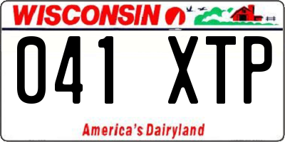 WI license plate 041XTP