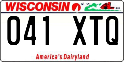 WI license plate 041XTQ