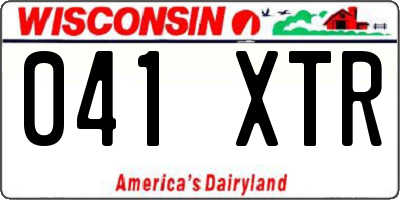 WI license plate 041XTR