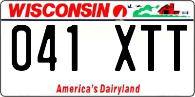 WI license plate 041XTT