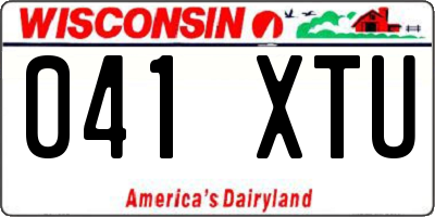 WI license plate 041XTU