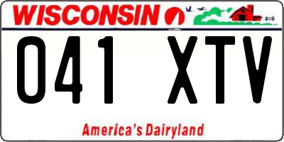 WI license plate 041XTV