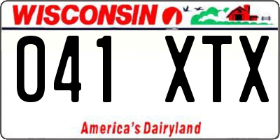 WI license plate 041XTX