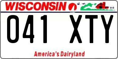 WI license plate 041XTY