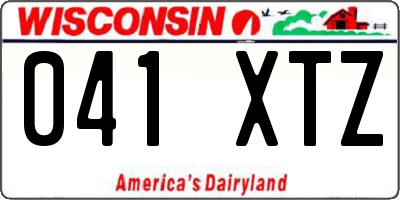 WI license plate 041XTZ