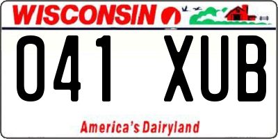 WI license plate 041XUB